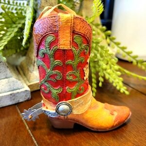 Colorful Western Cowboy Boot Decor Sold Resin